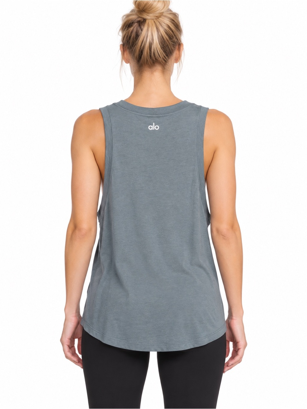 Alo Size Small Women's Relaxed Muscle Tank - Slate Gray